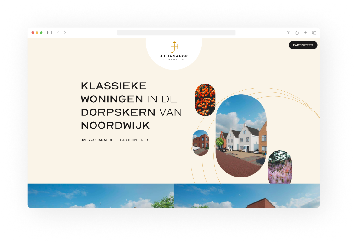 voorbeeld van een projectwebsite in de projectfase.